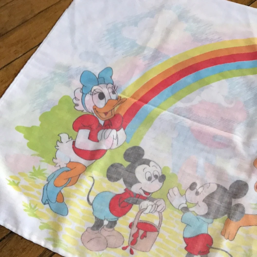 Vintage Disney Mickey &‎ Daisy Rainbow Print Bandana